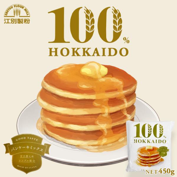 新発売 100％HOKKAIDO パンケーキミックス 450g 送料無料 メール便 江別製粉 北海道...