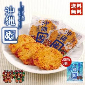 めんべい（2枚×2袋） 沖縄お土産 ラフテー風味＆シークヮーサー入り×3個セット 送料無料 メール便 ポイント消化 同梱不可 沖縄土産 沖縄 お土産｜senkaokinawa