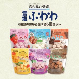 【選べる6個セット】 雪塩ふわわ (8g＆9g) 送料無料 沖縄 塩 お土産 土産 グルメ お菓子 スイーツ メレンゲ 雪塩 ふわわ ココナッツ いちご 紅芋 黒糖