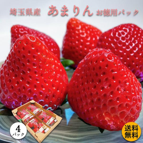 あまりん いちご イチゴ 苺 送料無料 埼玉県産 あまりん お徳用 4パック 大きさ不揃い フルーツ...