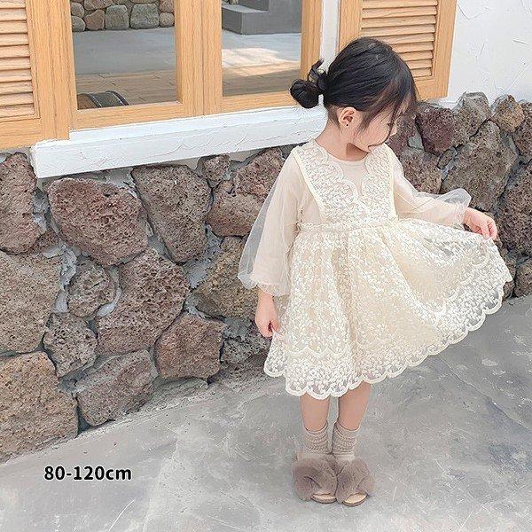 シフォンオーガンジーキッズワンピース　女の子　ふわふわ　ベビー　誕生日　パーティー　お姫様　80 9...