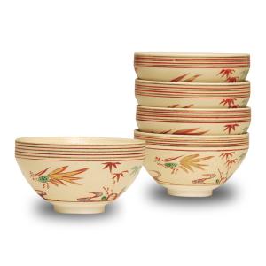 数茶碗 黄瀬戸 赤絵 5客 加藤寛山作 茶道 茶道具 茶碗セット お茶会