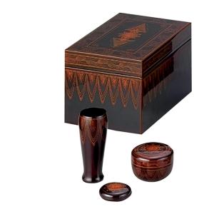 茶道具 茶箱道具 利休茶箱 螺鈿 瓢箪 三点セット付 斉藤宗慎作 お稽古