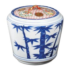 茶道具　ひさご水指 茶道具 水指（水差・みずさし） 水指 染付 桶側輪花