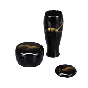 茶道具 水指 水差し 輪島塗 手桶水指 利休好 真塗 茶平一斎作 木製