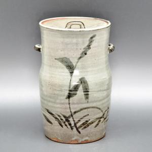 茶道具 水指 細水指 中置 赤楽 梔子 くちなし 如心斎好写し 佐々木昭楽