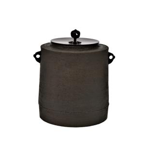 茶道具 釜 筒釜 糸目 風炉用 有美釜 錆びずに軽量、アルミ合金製