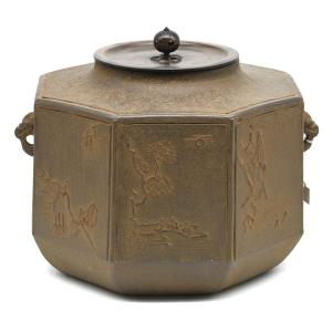 茶道具 炉釜 炉用釜 万代屋 佐藤清光作 釜鐶付き 茶道 : 茶道具いまや