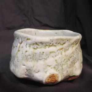 茶道具 抹茶茶碗 志野茶碗 銘卯の花垣写し 田中源彦作 菊泉窯 茶道