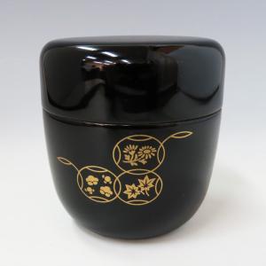 茶道具 なつめ お薄器 本桑 中次茶器 和巾棗 内金箔張 中村宗悦作 裏千