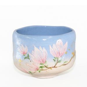 茶道具 菓子器 縁高 縁高重 朱塗り 花鳥 淡々斎好写し 五段 中村湖彩作