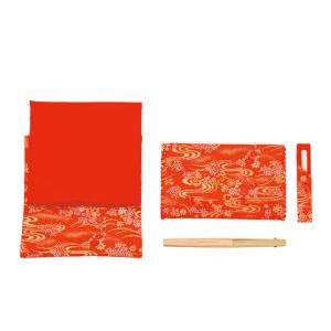 茶道具/帛紗） 龍村美術織物 正絹古服紗 「赤字格子連珠文様蜀江錦