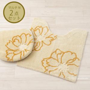 トイレマットセット 2点 約60×60cm トイレマット+マルチフタカバーN