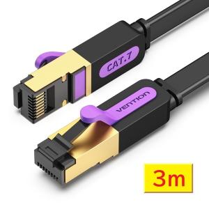 LANケーブル CAT7準拠 10GBASE完全対応 超高速10Gbps/600MHz 耐ノイズ  カテゴリー7 フラットタイプ (3.0m)｜千客屋