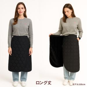 巻きスカート 防寒 裏フリース キルティング ...の詳細画像3