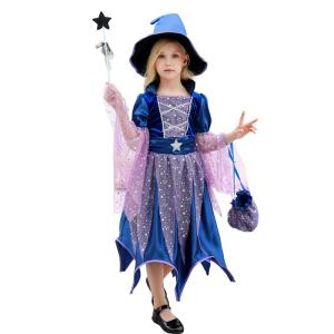 ハロウィン仮装 魔女 コスプレ衣装 キッズ用 ワ...の商品画像