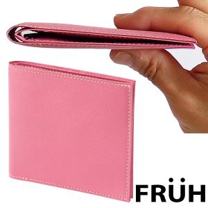 FRUH 薄型スマート スリムウォレット 二つ折り財布 ピンク フリュー GL012L-PINK 日本製｜senssyo