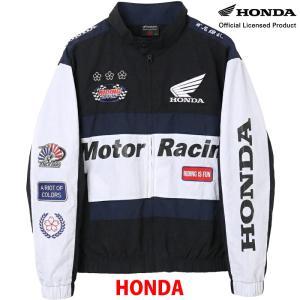 HONDA×百花繚乱 レーシングブルゾン ブラック ネイビー 刺繍 ジャケット 黒 紺 アウター メンズ レディース ホンダ コラボ 52880701