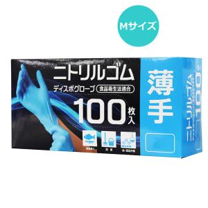 ニトリルゴム ディスポグローブ 薄手食品衛生法適合 ニトリル手袋 100