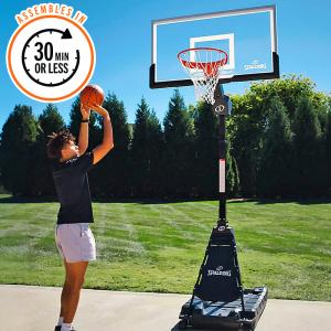 SPALDING バスケットゴール 簡単30分組立 54インチ モーメンタス EZ アッセンブリー アクリルポータブル クリアビュー 6E2010JP スポルディング 24AW 正規品