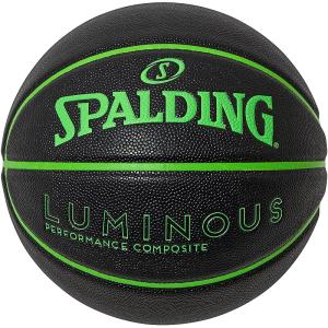 バスケットボール7号 SPALDING スポルディング ルミナス コンポジット ブラック×グリーン 色鮮やかネオンカラー 合成皮革 屋内屋外兼用 一般男子 77-848J