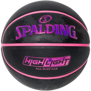 ミニバス バスケットボール 5号 ハイライト ピンク バスケ 85-159J 子ども 小学生 ゴム 外用ラバー スポルディング 25SS 正規品