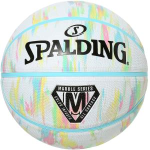 ミニバス バスケットボール 5号 マーブル ホワイト パステル バスケ 85-074Z 子ども 小学生 ゴム 外用ラバー スポルディング 25SS 正規品