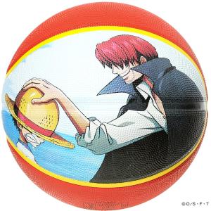 バスケットボール 7号 ONE PIECE ルフィ＆シャンクス レッド バスケ 85-343J ゴム 外用ラバー ワンピース スポルディング 25AW 正規品