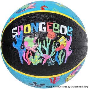 ミニバス バスケットボール 5号 スポンジボブ アンダーザシー ライトブルー バスケ 85-370J 子ども 小学生 ゴム 外用ラバー スポルディング 25AW 正規品