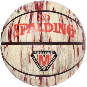 バスケットボール7号 SPALDING スポルディング マーブル クリーム×スカーレット ゴム 外用ラバー ラバー 屋外用 一般男子 85-362J