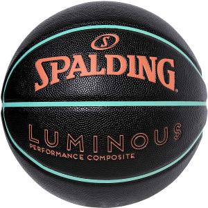 バスケットボール 6号 ルミナス ブラック×サーモン×ミント 78-054J コンポジット バスケ 合成皮革 屋内 屋外 スポルディング 25AW 正規品