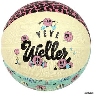 ミニバス バスケットボール 5号 イェイェ・ウェラー ストリート スウィッシュ クリーム×ピンク×ターコイズ 85-474J バスケ 子ども 小学生 ゴム 外用ラバー