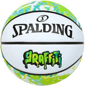 ミニバス バスケットボール 5号 グラフィティ グリーン×イエロー 85-268J 子ども 小学生 ゴム 外用ラバー スポルディング 26SS 正規品