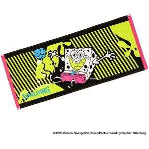 プリントタオル スポンジ・ボブ マイアミナイス ライムグリーン SAT211340 34×80cm 綿 バスケットボール SpongeBob スポルディング 26SS 正規品