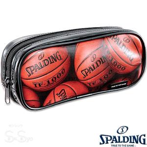 SPALDING プリントペンケース オレンジ 筆箱 筆入れ バスケットボール グッズ スポルディングSPF130D