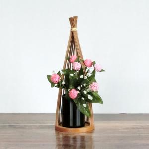 伝統的工芸品 駿河竹千筋細工 花器 新雪25 : 手作り伝統工芸品