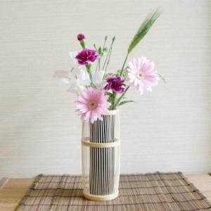 駿河竹千筋細工 花器 華つぼ 静岡伝統工芸品 竹 花瓶 インテリア 日本