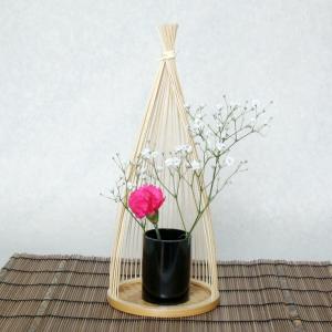 伝統的工芸品 駿河竹千筋細工 花器 新雪25 : 手作り伝統工芸品