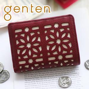 genten ゲンテン cut work カットワーク 小銭入れ付き二つ折り財布 42581｜sentire-one