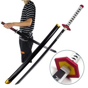 鬼滅の刃　水柱 冨岡 義勇（とみおか ぎゆう） 日輪刀　ベルト付けセット　コスプレ道具　木製刀