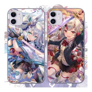 バーチャルYouTuber　白上フブキ　グッズ iPhoneケース　携帯のケース スマホケース アイフォンケース　ガラス