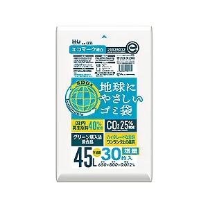 エコマーク認定商品3ケース入GE55ポリ袋45L半透明HDPE厚み0.01230枚×50冊ハウスホールドジャパン正規代理店事業者限定　北海道沖縄離島送料別途｜senzaiwaxsuper