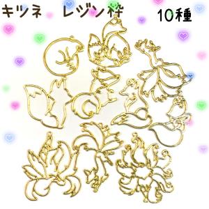 キツネ レジン枠 各2個セット 10種の商品画像