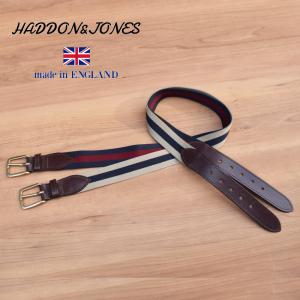 HADDON&JONES(ハッドンアンドジョーンズ) 【MADE IN ENGLAND】SURCINGLE RIBBON BELT(イギリス製 コットン＆レザーリボンベルト) IVY BELT(アイビーベルト)｜septis