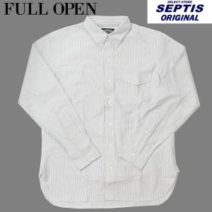 SEPTIS ORIGINAL(セプティズオリジナル) 長袖ボタンダウンシャツ IVY SHIRTS(オリジナルアイビーシャツ) OXFORD(オックスフォード) STRIPE BLUE｜septis