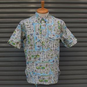 SEPTIS ORIGINAL(セプティズオリジナル) B.D PRINT SHIRTS(ボタンダウン プリントシャツ) U.S.A FABRIC / "NY MAP BLUE"｜septis