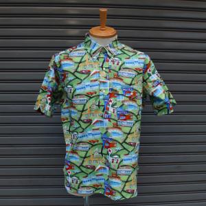 SEPTIS ORIGINAL(セプティズオリジナル) B.D PRINT SHIRTS(ボタンダウン プリントシャツ) U.S.A FABRIC / "DRIVE REST AREA GREEN"｜septis