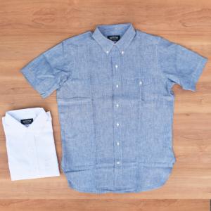 SEPTIS ORIGINAL(セプティズオリジナル) B.D IVY SHIRTS(半袖ボタンダウンアイビーシャツ) LINEN CHAMBRAY(リネンシャンブレー)｜septis