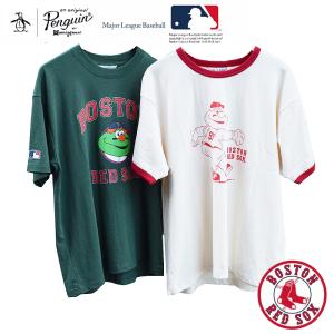 MLB(メジャーリーグベースボール) × MUNSINGWEAR(マンシングウェア) S/S PRINT T-SHIRTS(半袖 プリントTシャツ) BOSTON REDSOX(ボストン レッドソックス)｜septis