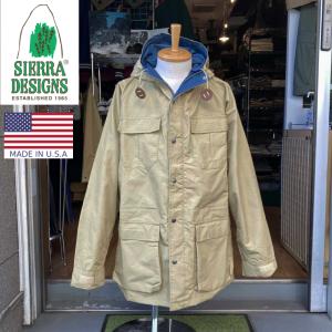 SIERRA DESIGNS(シェラデザイン)【MADE IN U.S.A.】 MOUNTAIN PARKA(アメリカ製 マウンテンパーカ) 60/40(ロクヨンクロス) VINTAGE TAN/NAVY｜septis